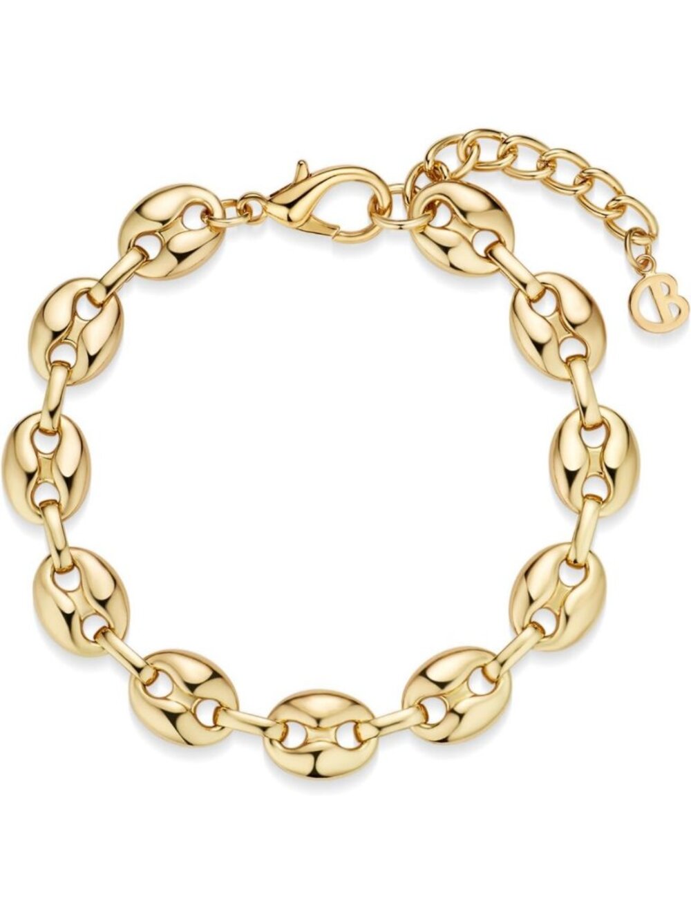 Chunky Paperclip Bracelets for Women, Silver Plated Stackable Punk Jewelry
